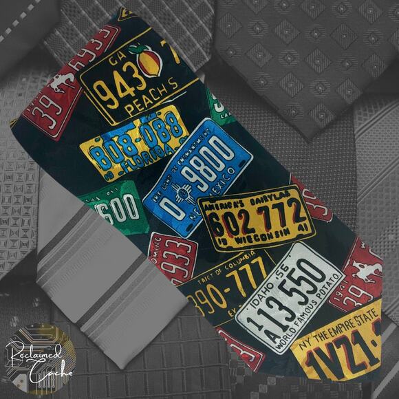 Car License Plates Tie - Picture 1 of 6